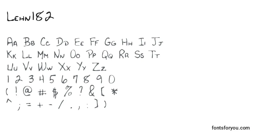 Lehn182-fontti – aakkoset, numerot, erikoismerkit