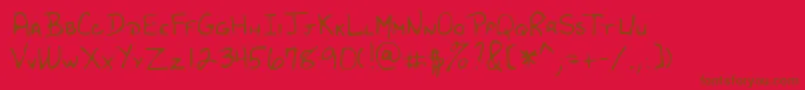 フォントLehn182 – 赤い背景に茶色の文字