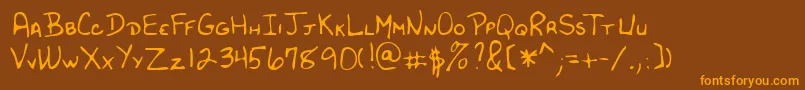 Lehn182 Font – Orange Fonts on Brown Background