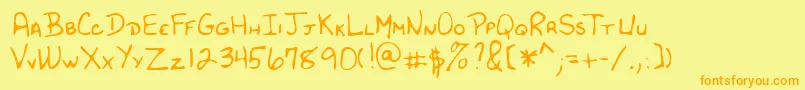 Lehn182 Font – Orange Fonts on Yellow Background
