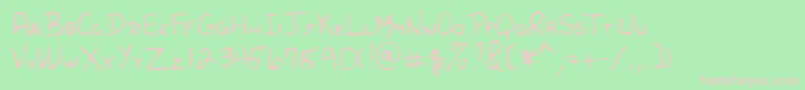 Lehn182 Font – Pink Fonts on Green Background
