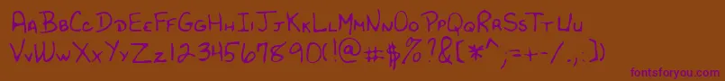 Lehn182 Font – Purple Fonts on Brown Background
