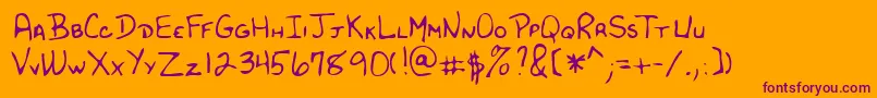 Lehn182 Font – Purple Fonts on Orange Background