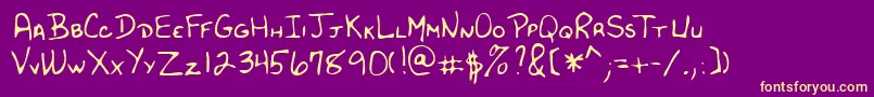 Lehn182-fontti – keltaiset fontit violetilla taustalla