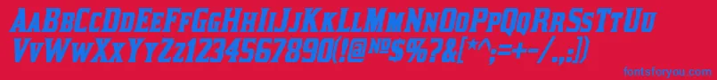 Kirsty ffy Font – Blue Fonts on Red Background