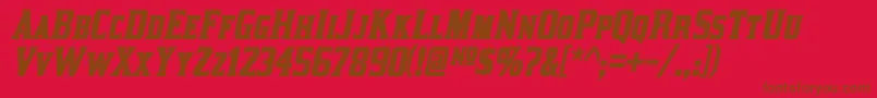 Kirsty ffy Font – Brown Fonts on Red Background