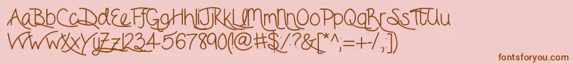 Forgetmenot Font – Brown Fonts on Pink Background