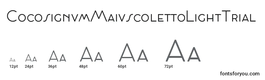 Größen der Schriftart CocosignumMaiuscolettoLightTrial