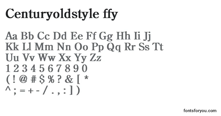 A fonte Centuryoldstyle ffy – alfabeto, números, caracteres especiais