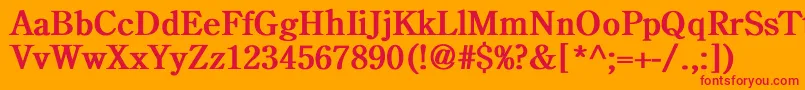 フォントCenturyoldstyle ffy – オレンジの背景に赤い文字