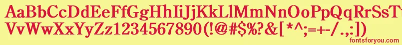 Centuryoldstyle ffy Font – Red Fonts on Yellow Background