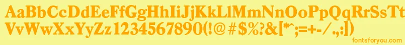 CasadserialHeavyRegular-Schriftart – Orangefarbene Schriften auf gelbem Hintergrund