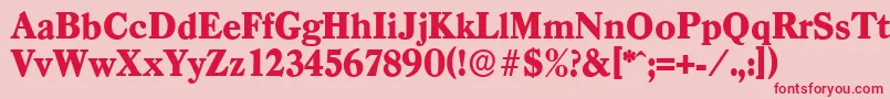 CasadserialHeavyRegular Font – Red Fonts on Pink Background
