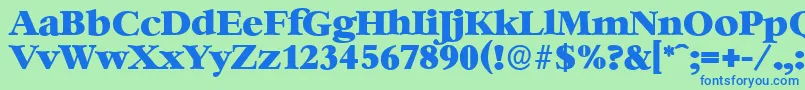 BernsteinserialHeavyRegular Font – Blue Fonts on Green Background