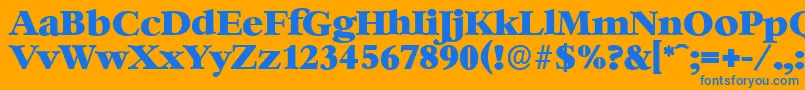 BernsteinserialHeavyRegular Font – Blue Fonts on Orange Background