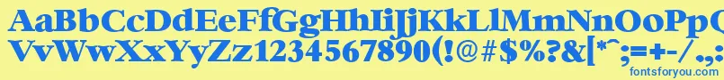 BernsteinserialHeavyRegular Font – Blue Fonts on Yellow Background