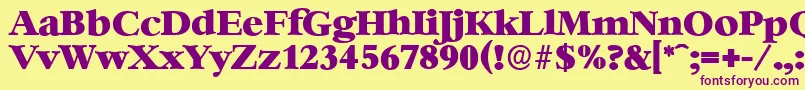 BernsteinserialHeavyRegular Font – Purple Fonts on Yellow Background