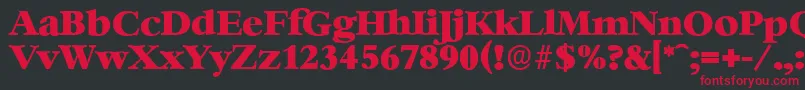 フォントBernsteinserialHeavyRegular – 黒い背景に赤い文字