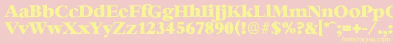 BernsteinserialHeavyRegular-Schriftart – Gelbe Schriften auf rosa Hintergrund