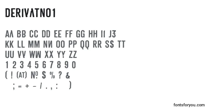 Schriftart DerivatNo1 – Alphabet, Zahlen, spezielle Symbole