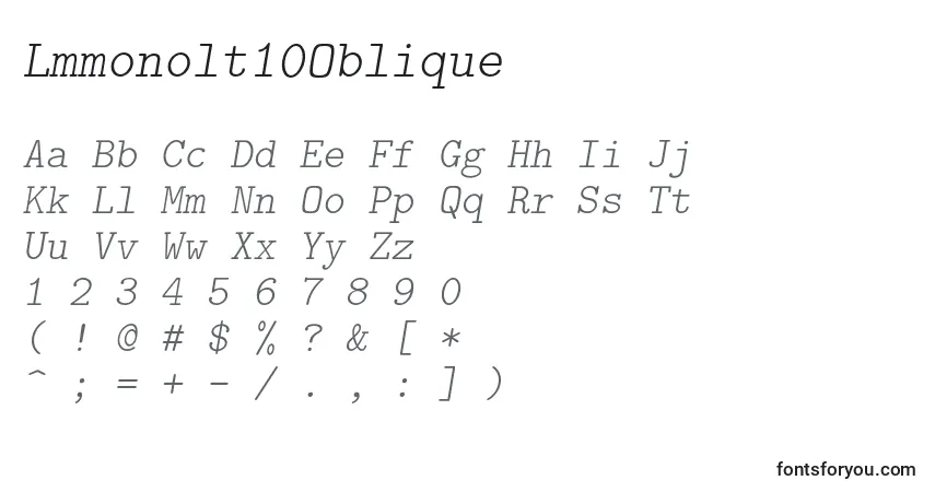 Lmmonolt10Oblique-fontti – aakkoset, numerot, erikoismerkit