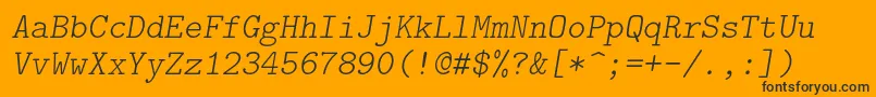 Lmmonolt10Oblique Font – Black Fonts on Orange Background