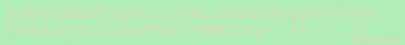 Lmmonolt10Oblique Font – Pink Fonts on Green Background