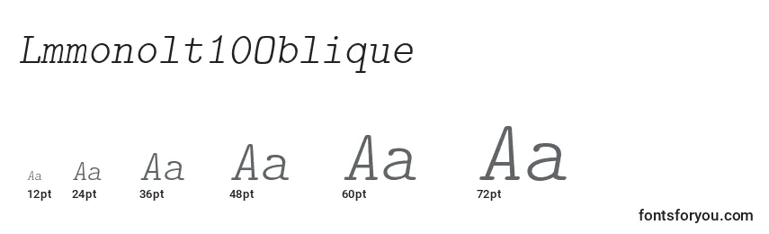 Lmmonolt10Oblique Font Sizes