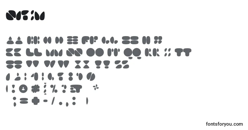 A fonte N17sm – alfabeto, números, caracteres especiais