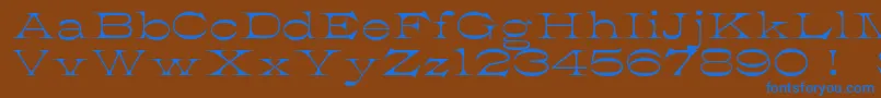 K22AthenianWide Font – Blue Fonts on Brown Background