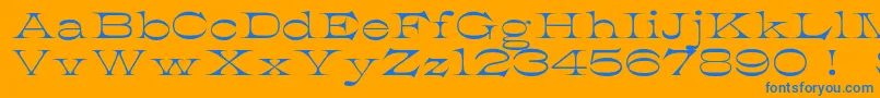 K22AthenianWide Font – Blue Fonts on Orange Background