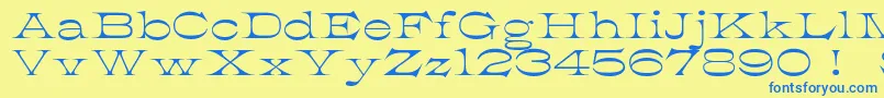 K22AthenianWide Font – Blue Fonts on Yellow Background