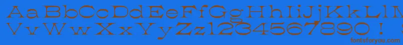 K22AthenianWide Font – Brown Fonts on Blue Background