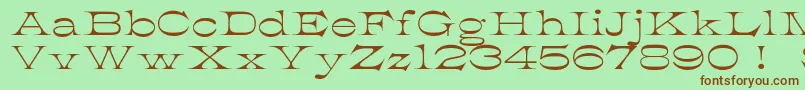 K22AthenianWide Font – Brown Fonts on Green Background
