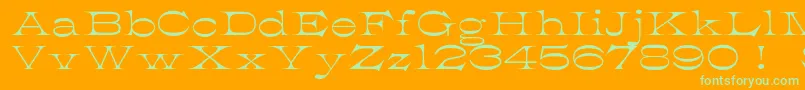 K22AthenianWide Font – Green Fonts on Orange Background