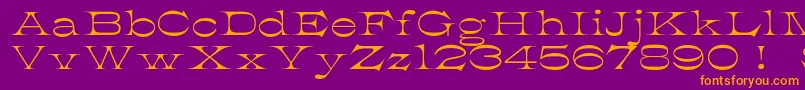 K22AthenianWide Font – Orange Fonts on Purple Background
