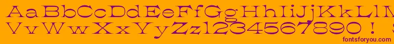 K22AthenianWide-fontti – violetit fontit oranssilla taustalla