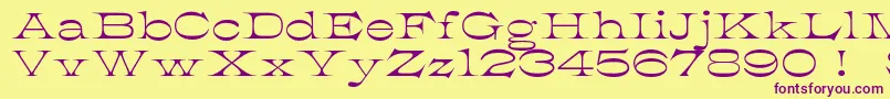 K22AthenianWide Font – Purple Fonts on Yellow Background