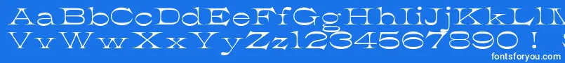 K22AthenianWide Font – White Fonts on Blue Background