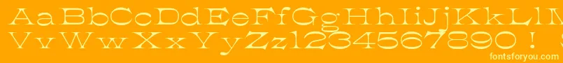 K22AthenianWide Font – Yellow Fonts on Orange Background