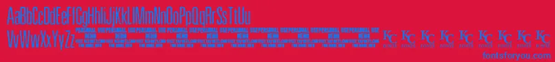 PewterdemoKcfonts Font – Blue Fonts on Red Background