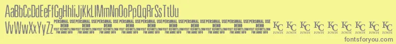 PewterdemoKcfonts Font – Gray Fonts on Yellow Background