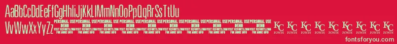 PewterdemoKcfonts Font – Green Fonts on Red Background