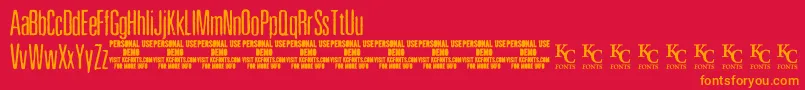 PewterdemoKcfonts Font – Orange Fonts on Red Background