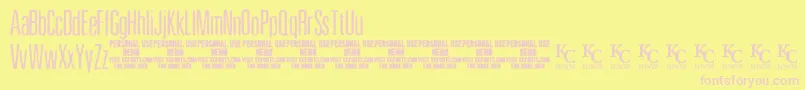 PewterdemoKcfonts Font – Pink Fonts on Yellow Background