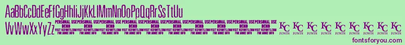PewterdemoKcfonts Font – Purple Fonts on Green Background