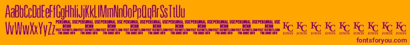 PewterdemoKcfonts Font – Purple Fonts on Orange Background