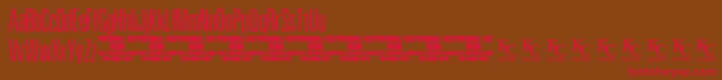 PewterdemoKcfonts-Schriftart – Rote Schriften auf braunem Hintergrund