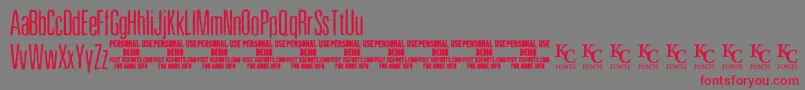 フォントPewterdemoKcfonts – 赤い文字の灰色の背景