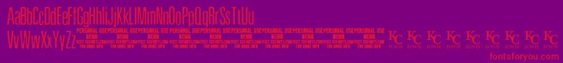 PewterdemoKcfonts Font – Red Fonts on Purple Background